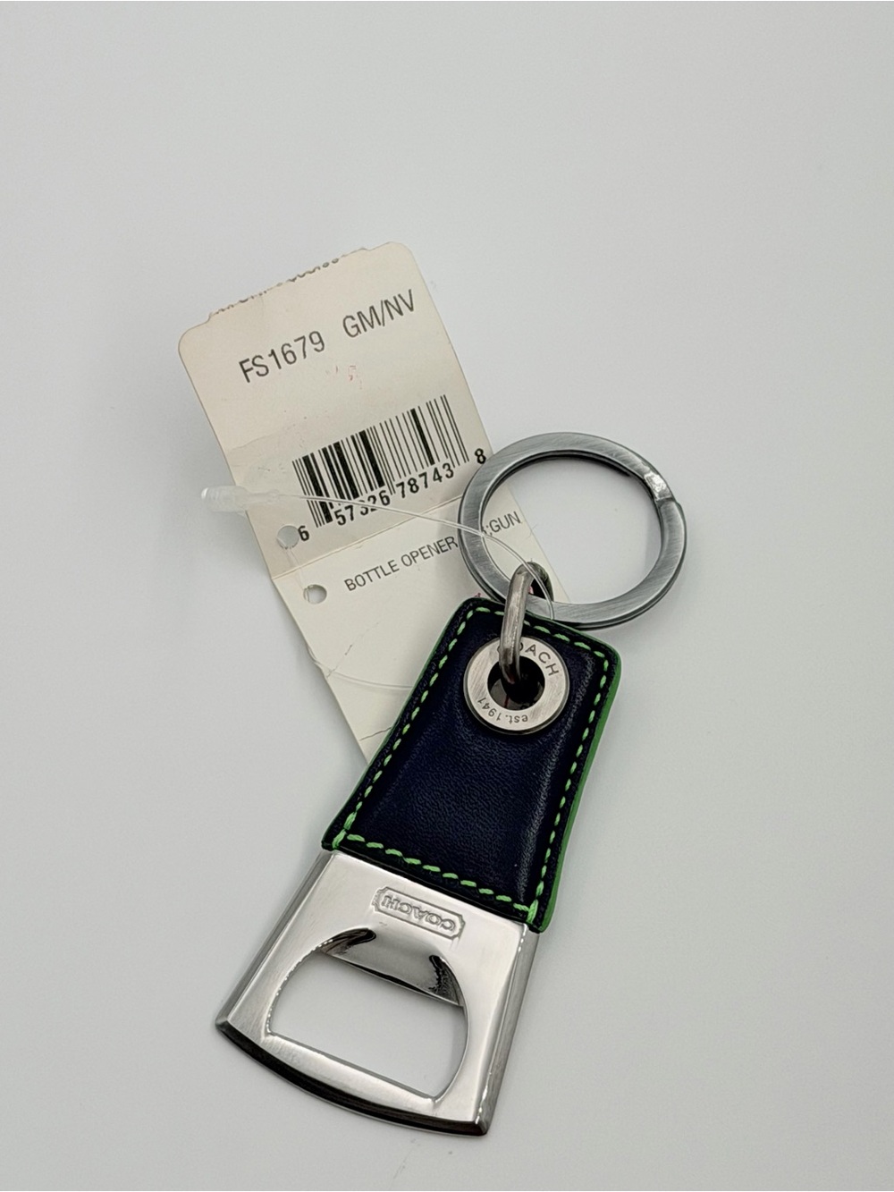NWT Vintage Coach Leather Bottle Opener Key Fob- RARE